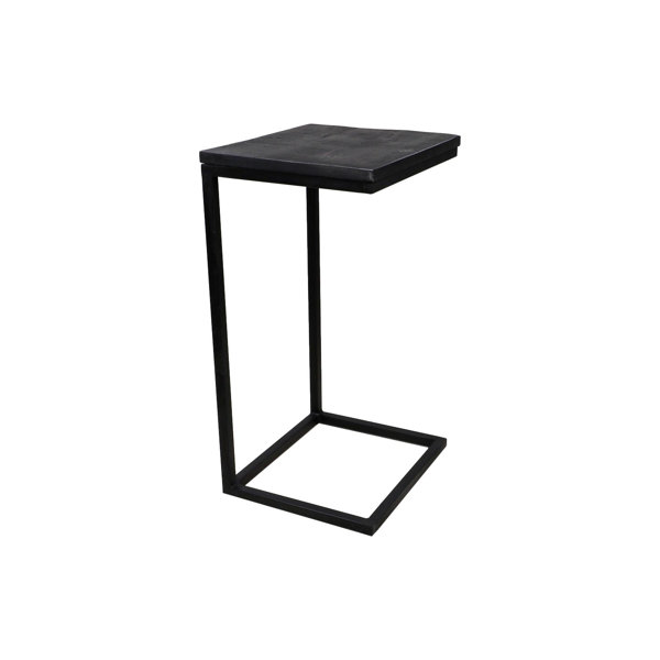 Ebern Designs Read Side Table Black Mango Wood / Iron Wayfair.co.uk